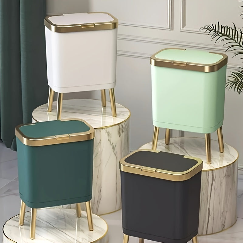 Kitchen waste bin, 15L, with odor control lid and sleek modern design for a clean, organized look.