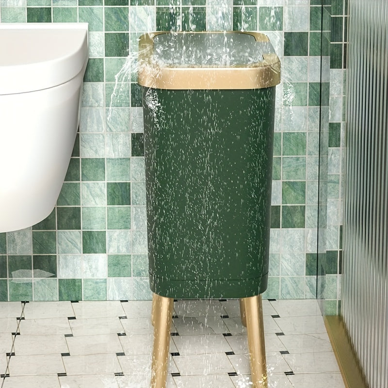 Efficient 15L waste bin with odor control lid & sleek, space-saving modern design for any room.