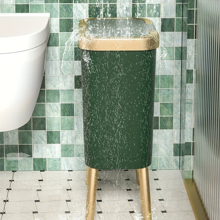 Efficient 15L waste bin with odor control lid & sleek, space-saving modern design for any room.