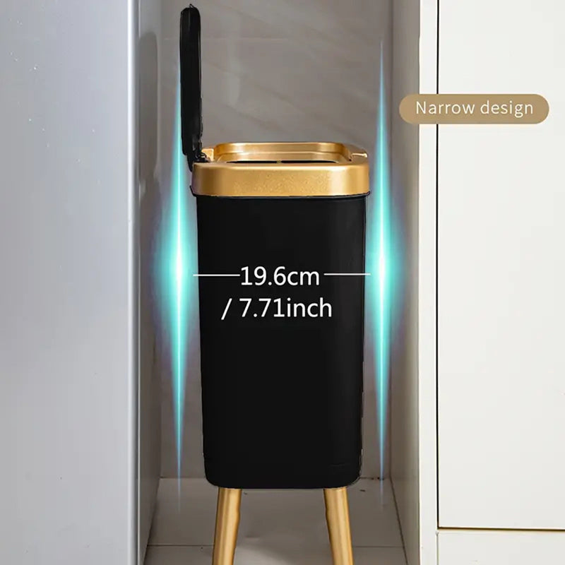 Sleek 15L waste bin featuring an effective odor control flip lid, ideal for kitchen, bathroom, or office.
