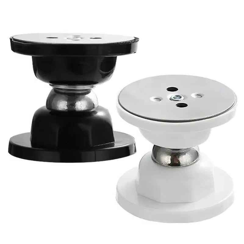 Modern, sleek magnetic door stop. Easy wall or floor mount door buffer ensures quiet, secure door holding.