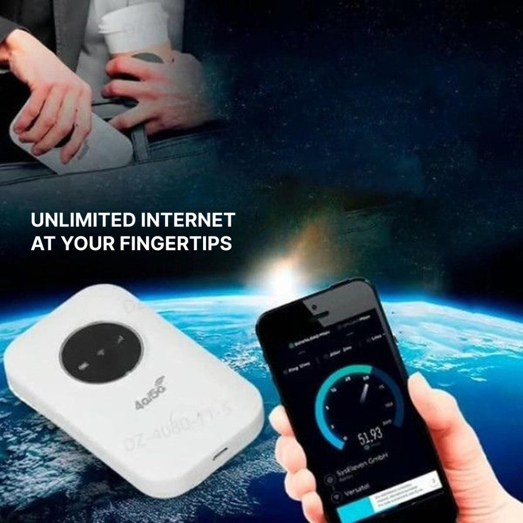 Sleek portable 4G/5G WiFi hotspot router for reliable high-speed mobile internet on the go, perfect for travel & remote work.