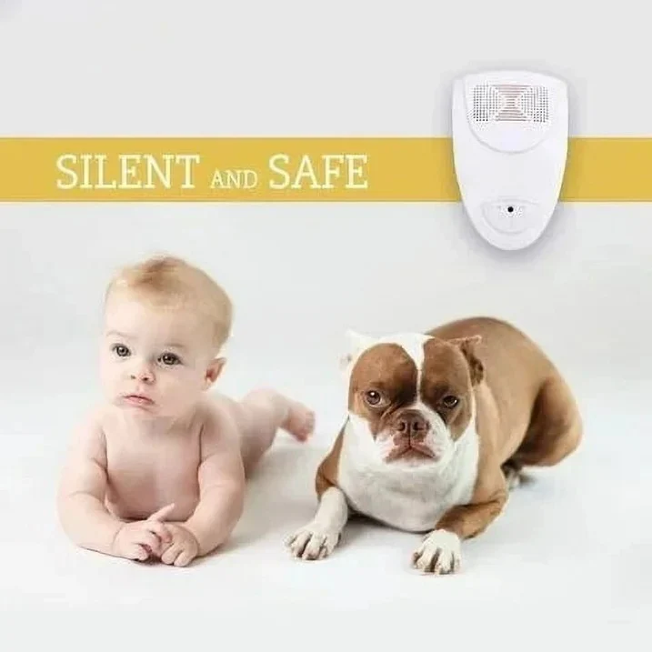 Discreet electronic bed bug repeller providing powerful ultrasonic pest control, safe for pets & children.