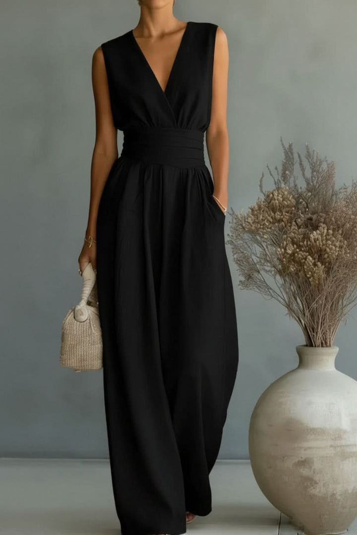 Sleek Women's Cross Waist Co-ord Set, a stylish two-piece outfit perfect for business casual and elegant day-to-night wear.