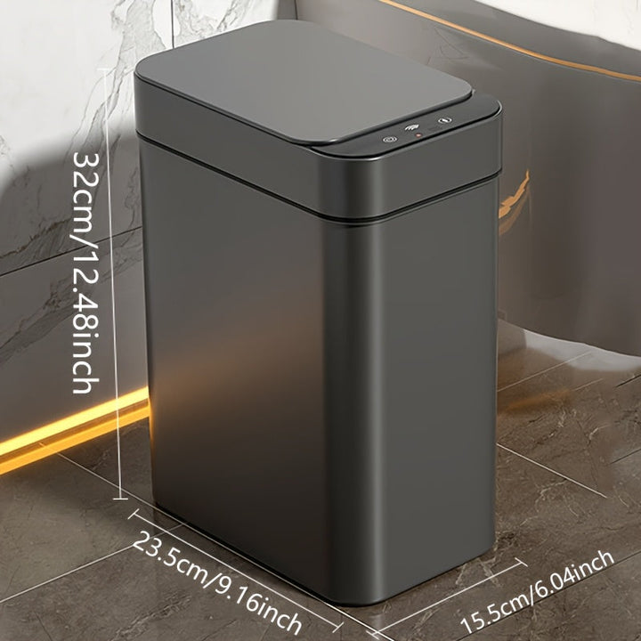 Slim 11L touch-free sensor waste bin for hygienic kitchen & bathroom disposal.