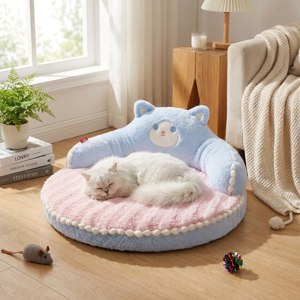 Small cat & kitten comfort bed with soft, cozy padding for a peaceful rest. Ideal for tiny pets.