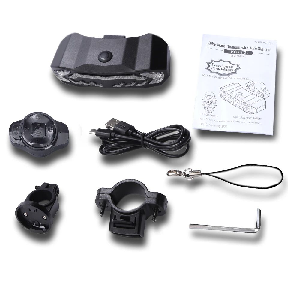Bright smart rear light for night cycling. Includes a powerful anti-theft alarm for bike security.