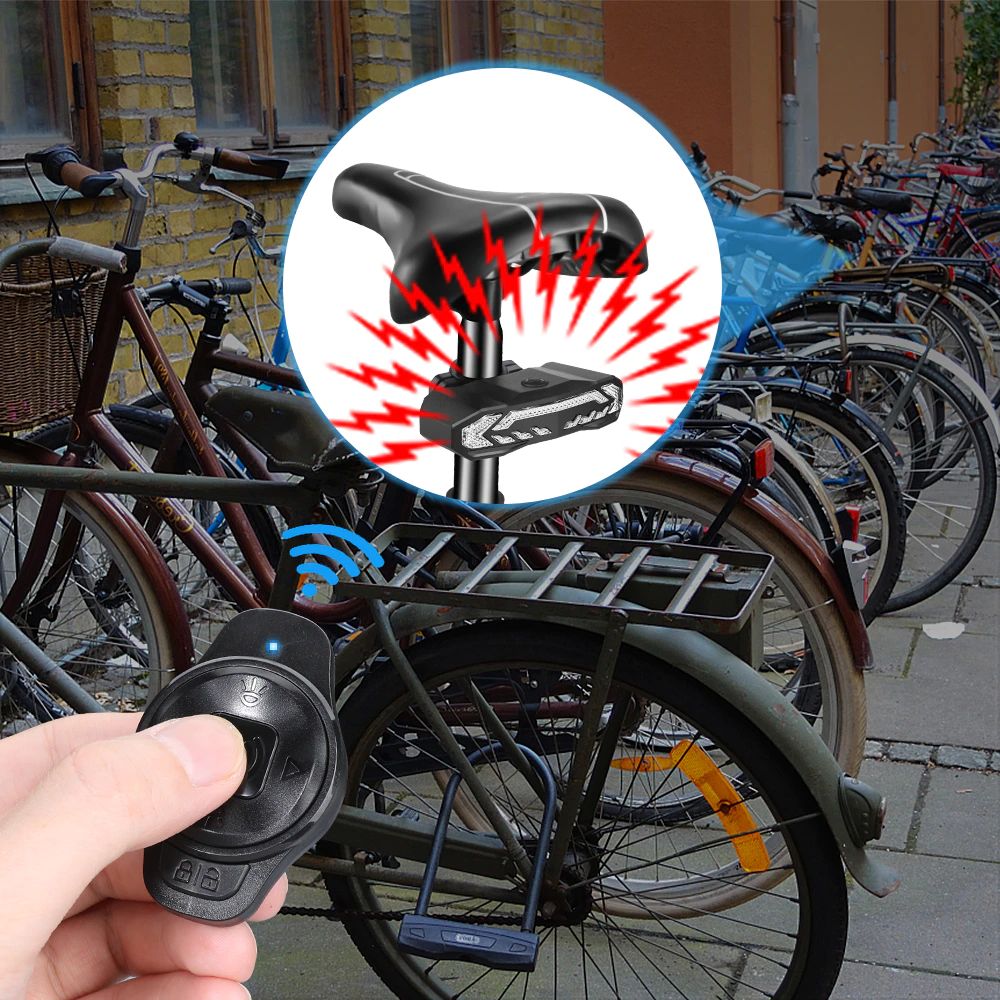 Unisex smart bike rear light, an anti-theft alarm, and a safety accessory. USB rechargeable.