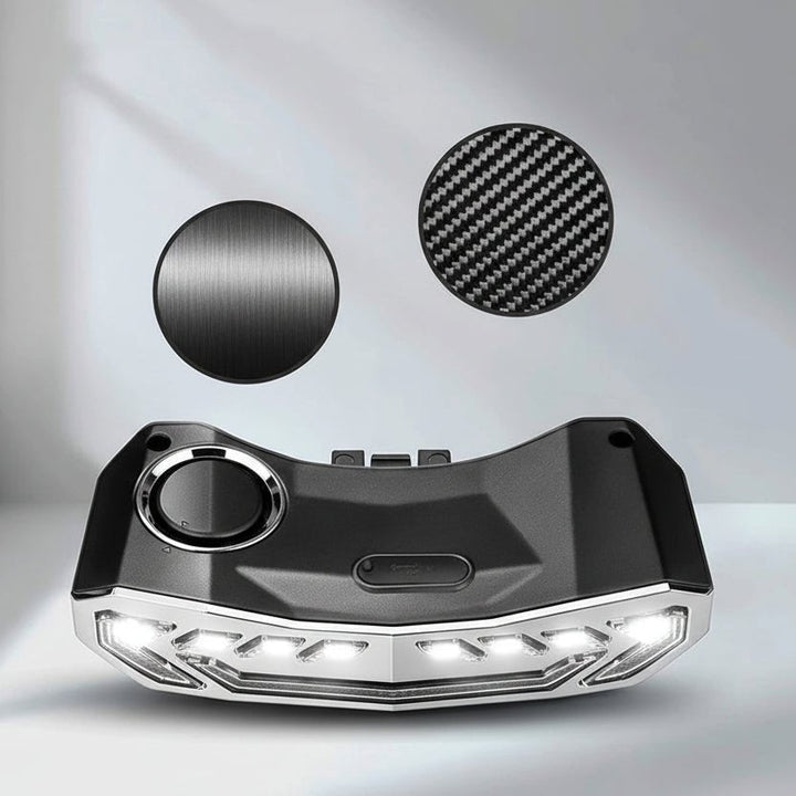 Waterproof smart rear bike light with long-lasting USB rechargeable battery. Features anti-theft alarm.