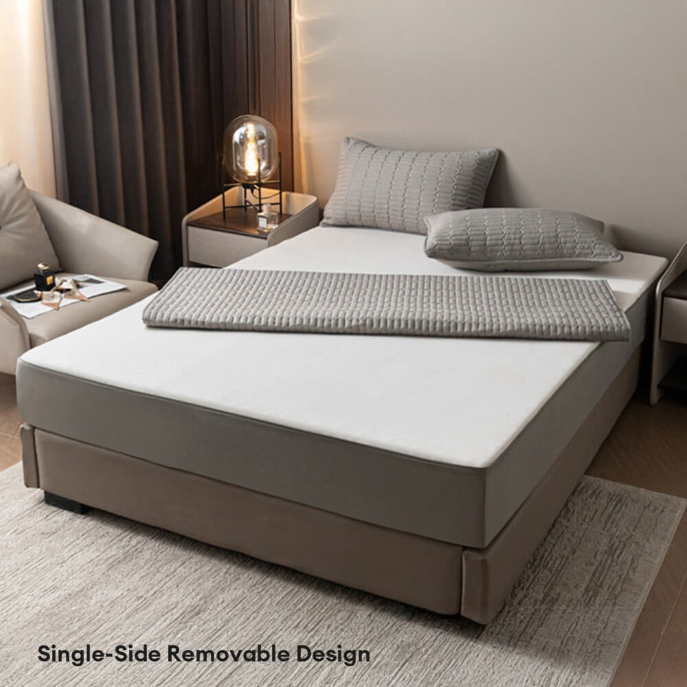 Zippered waterproof mattress protector, an antibacterial barrier against dust mites, allergens & pet dander. Clean sleep.