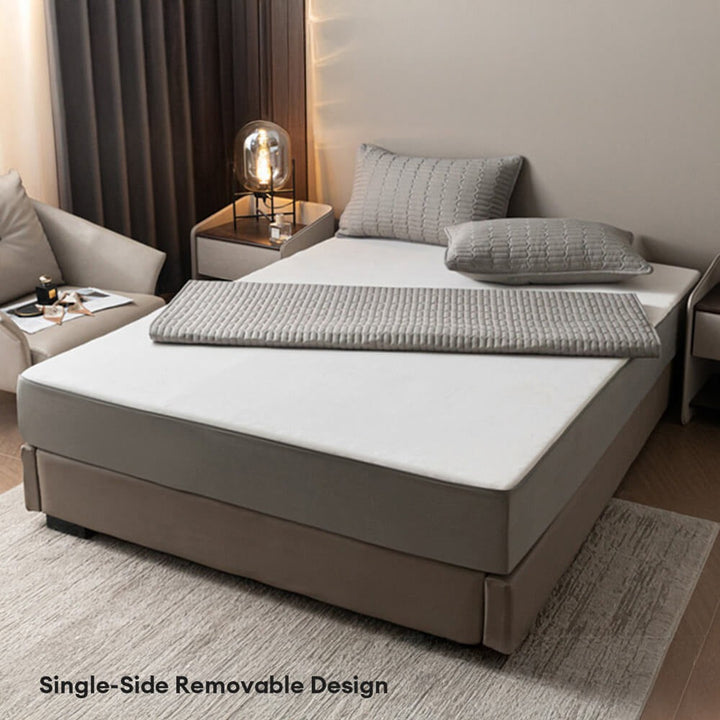 Zippered waterproof mattress protector, an antibacterial barrier against dust mites, allergens & pet dander. Clean sleep.