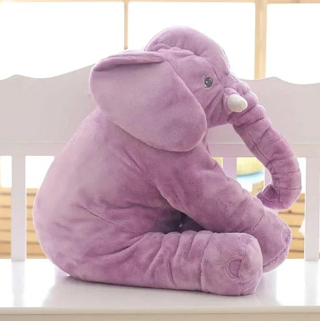 Versatile baby elephant plush cuddle pillow, a soft toy & comfort pillow for playtime and sleep.