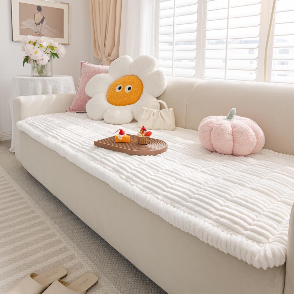 Plush, soft pet couch cover, non-slip design. Washable furniture protector, a cozy pet bed for your dog or cat.