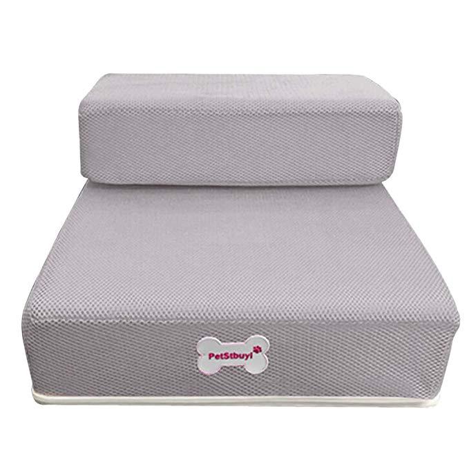 Multi-pet soft steps for dogs & cats, a gentle aid for reaching beds & sofas with ease.