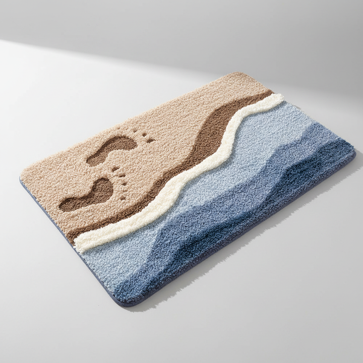 Luxurious soft plush mat, non-slip for bathroom, bedroom or hallway. Nature inspired decor.