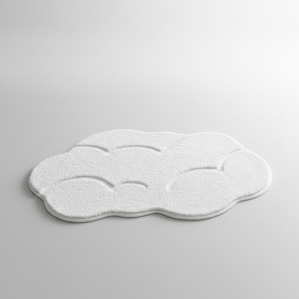 Stylish serene nature plush floor mat. Super soft, absorbent, and non-slip for bath or kitchen.