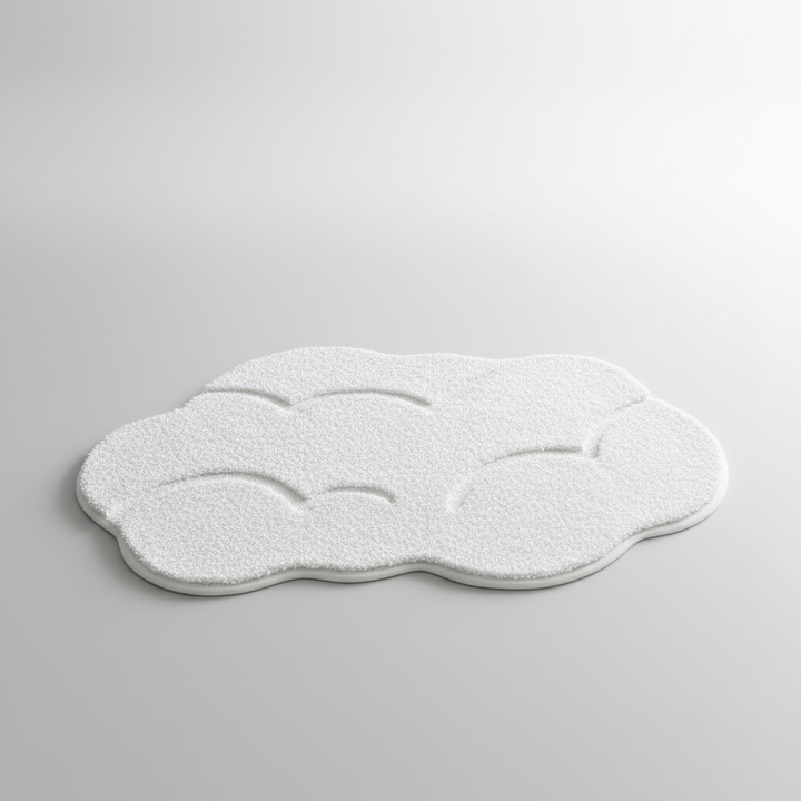 Stylish serene nature plush floor mat. Super soft, absorbent, and non-slip for bath or kitchen.
