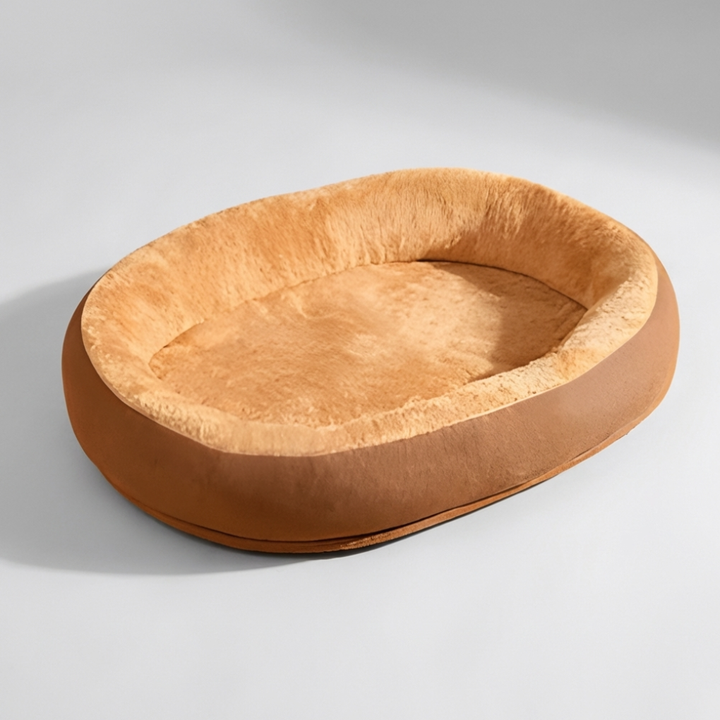 Plush pet bed, a cozy washable dog nest providing ultimate comfort and support for pets to relax.
