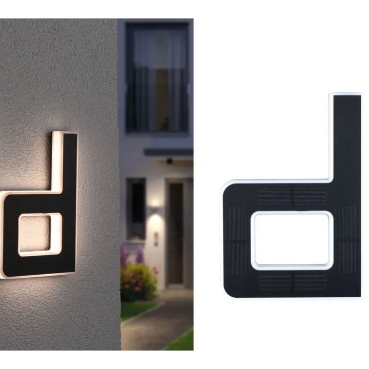 Elegant solar LED house numbers, modern design for any home exterior, energy-efficient display.