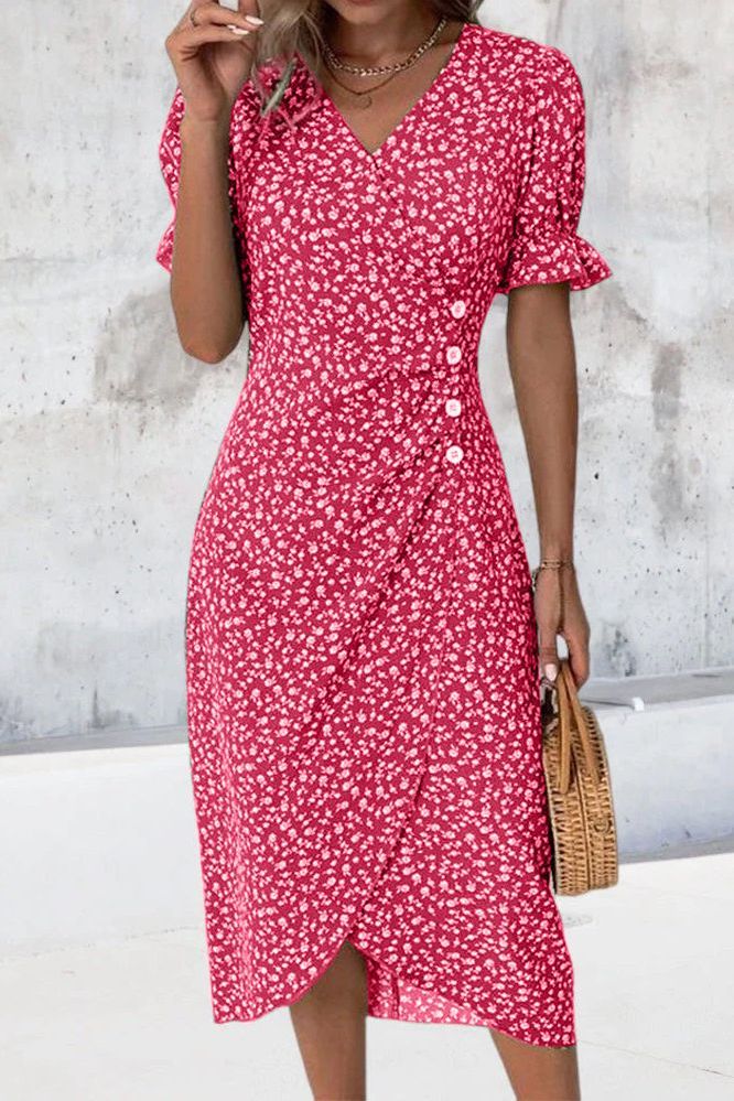 Beautifully pleated women's midi dress by Sophie, perfect for sophisticated casual wear.