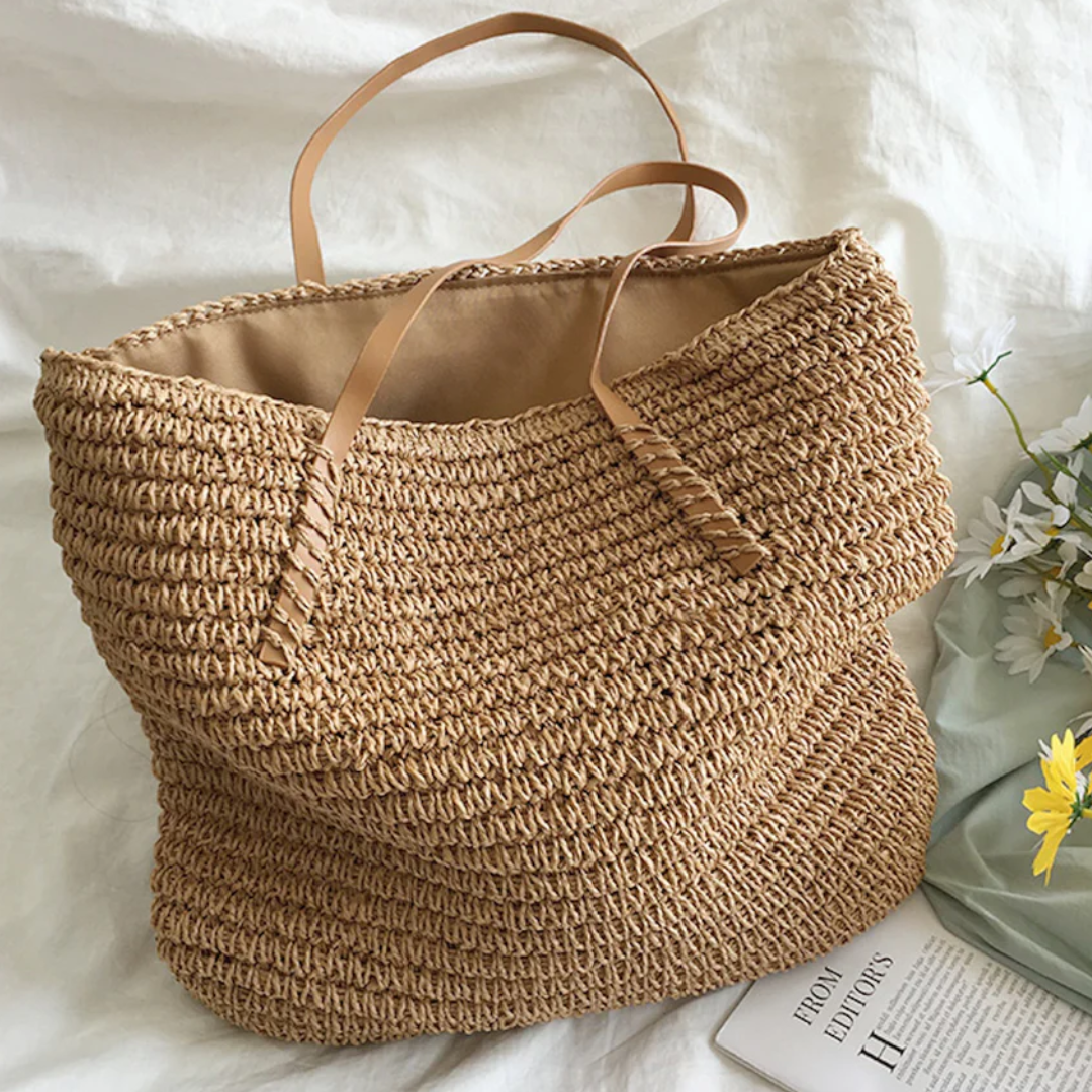 Chic white TerraWoven handbag, a spacious women's shoulder bag designed as a durable daily essential.