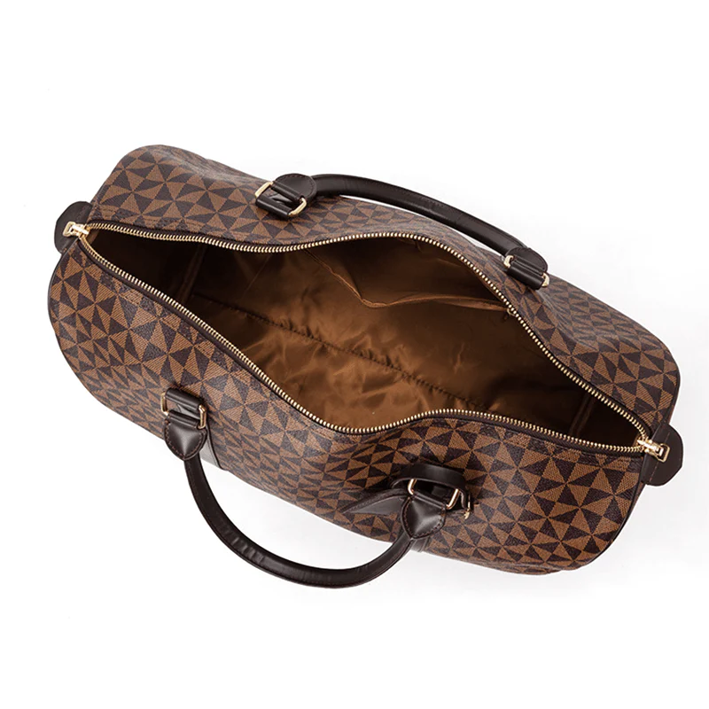 Sleek black carry-on duffle bag, a versatile and durable travel companion for any stylish adventure.