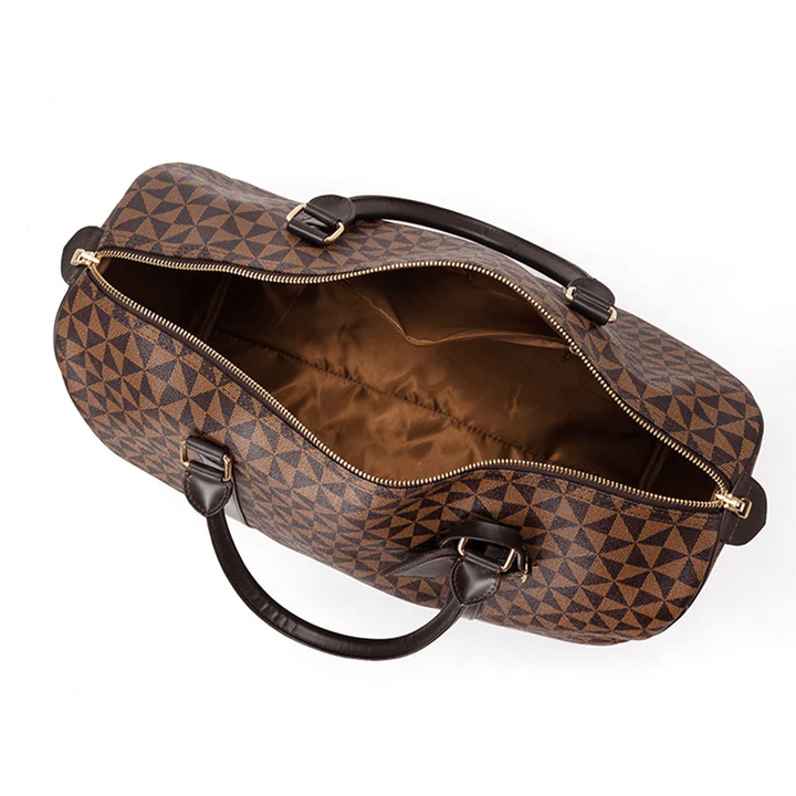 Sleek black carry-on duffle bag, a versatile and durable travel companion for any stylish adventure.
