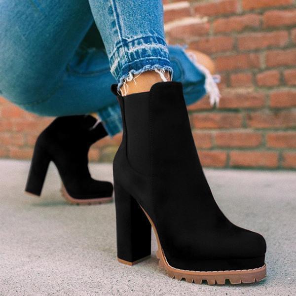 Effortless style women's ankle boots with a comfortable platform sole and trendy block heel for fall.