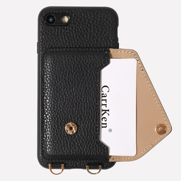 Stylish women's crossbody phone case with card holder & detachable lanyard for hands-free convenience & protection.