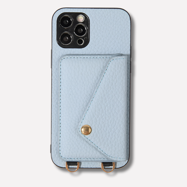 Hands-free women's phone wallet with card holder & lanyard. Perfect everyday organizer & travel essential.