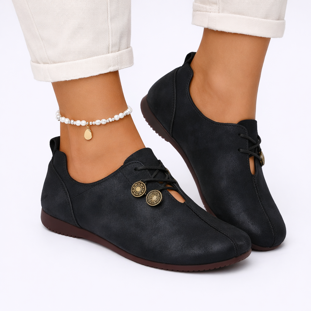 Orthopedic comfort loafers for women, offering soft cushioning & essential foot support for healthy, all-day wear.