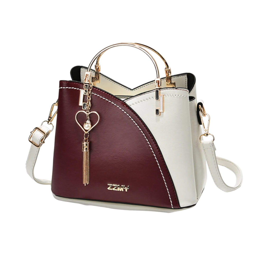Versatile Women's Patchwork Tote Bag. A chic everyday shoulder bag with a decorative tassel charm, ideal handbag.