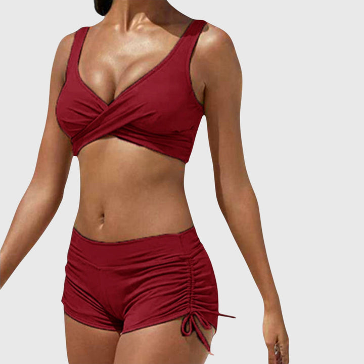 Stylish women's two-piece swimwear, a fashionable bikini set with a chic design for ultimate comfort.