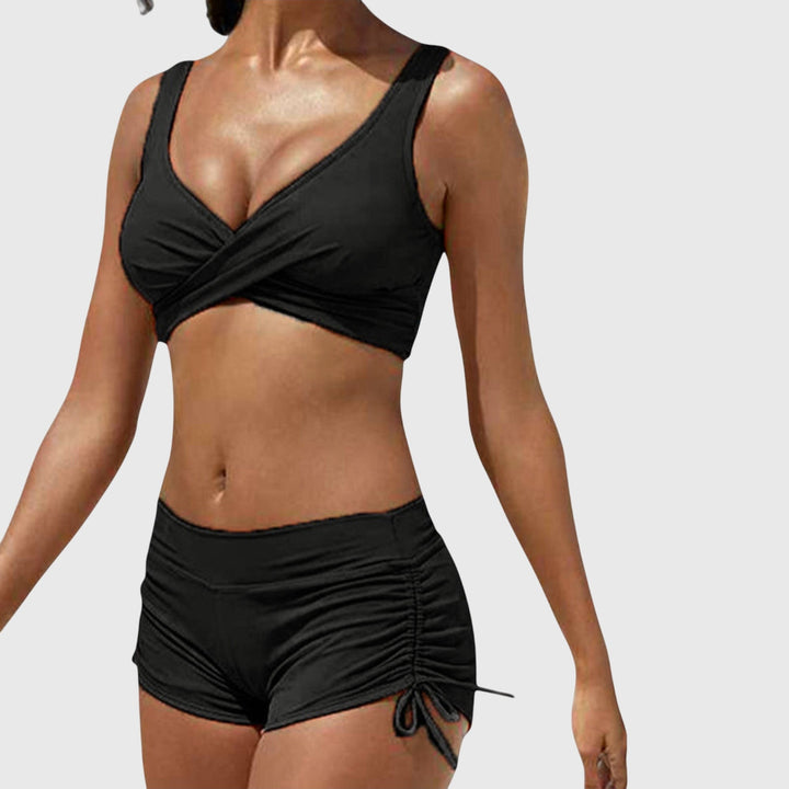 Vacation-ready women's bikini swim set, offering stylish beachwear and a comfortable fit for summer adventures.