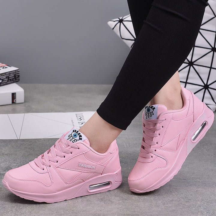 Fashionable women's Valencia chunky sneakers, crafted from vegan leather for stylish & comfortable everyday wear.