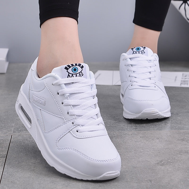 Trendy Valencia women's chunky platform sneakers. Comfortable vegan leather footwear for modern casual style.
