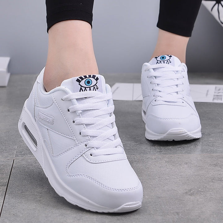 Trendy Valencia women's chunky platform sneakers. Comfortable vegan leather footwear for modern casual style.