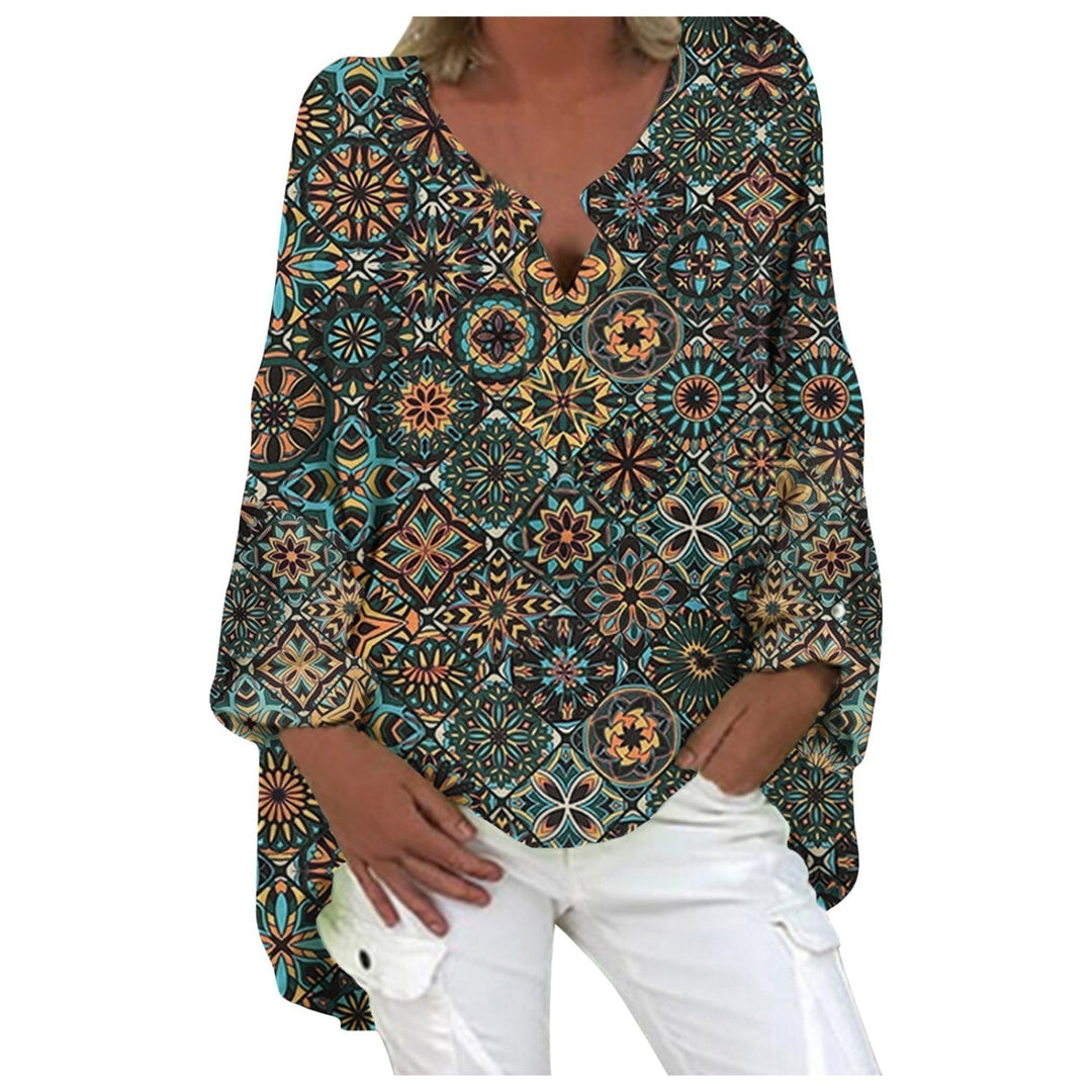 Women's stylish long sleeve linen blouse. Loose fit Elodie top, versatile for elegant everyday fashion.