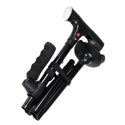 SureStep Folding Walking Cane, a reliable mobility aid with LED light, perfect for balance and independent travel.
