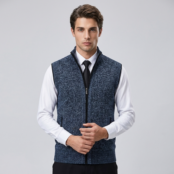 Tailored men's vest for smart-casual & formal looks. Elegant suit vest, perfect for layering business attire.