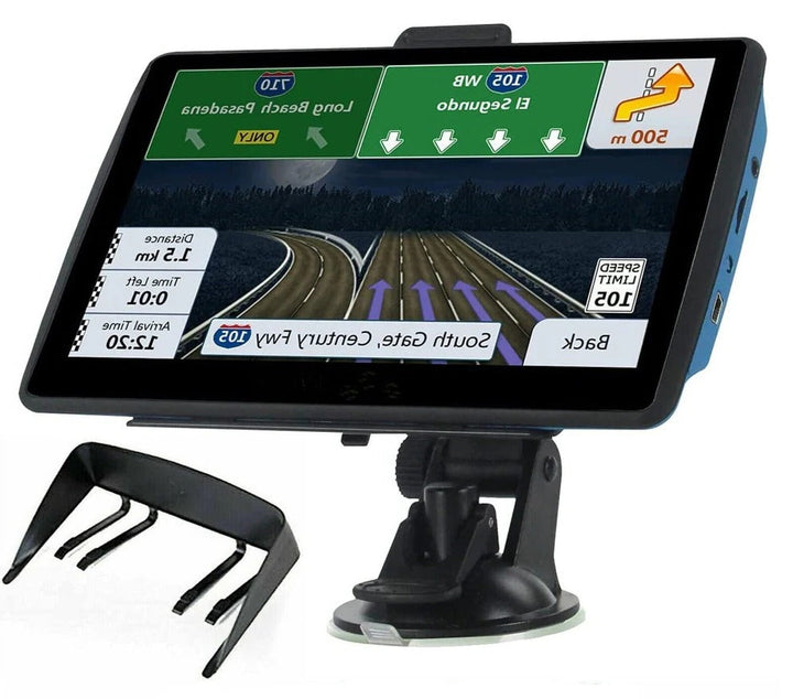 TavvitaImp009 Universal 7-inch GPS navigation system for cars and trucks with clear display.