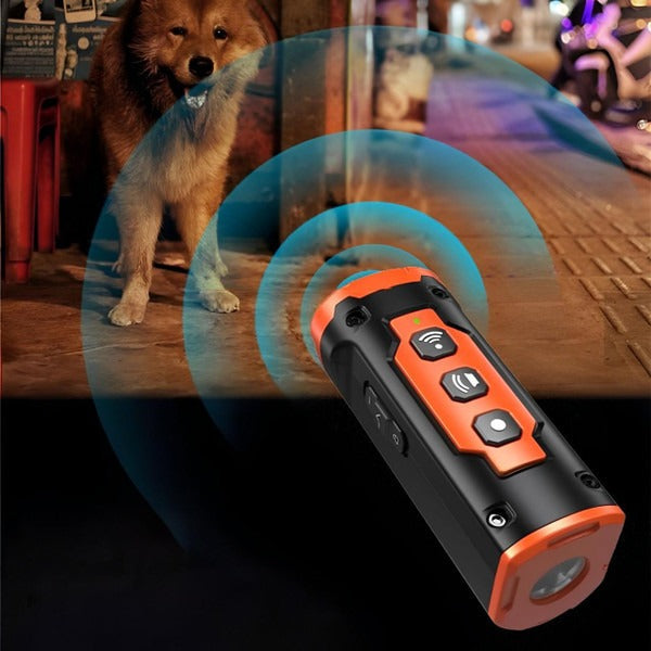 Side view of TavvitaImp010 bark control device, a modern dog gadget for quiet environments.