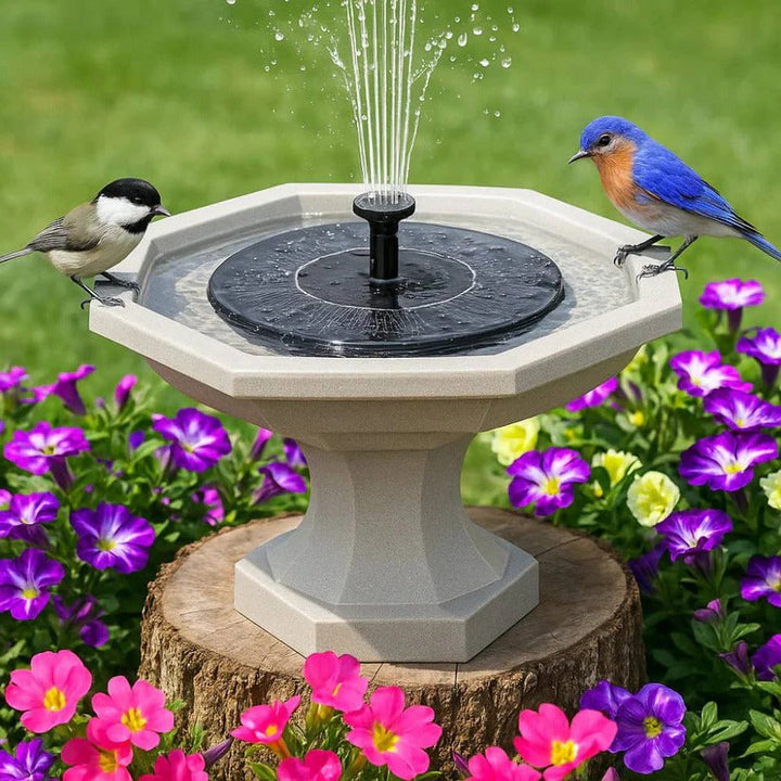 TavvitaImp011 outdoor solar water fountain, a beautiful garden & pond water feature, eco-friendly & solar-powered.