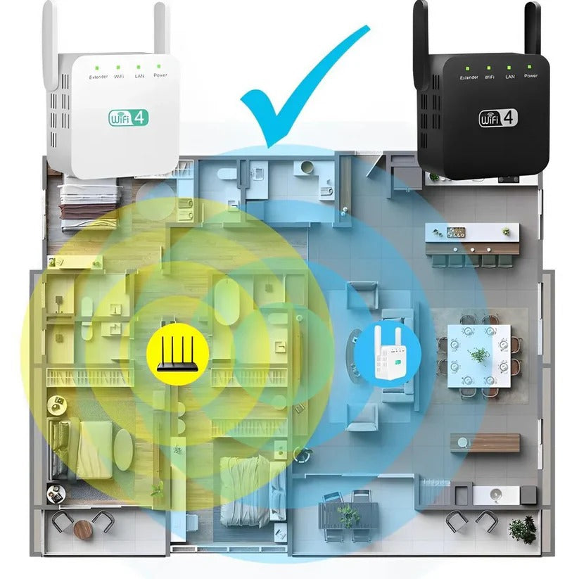 Easy setup TavvitaImp011 WiFi booster for stronger home internet & extended wireless coverage, kills dead zones.