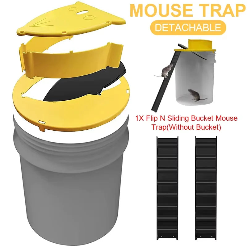 Automatic 4-Pack Bucket Lid Mouse Trap - Pest Control Solution
