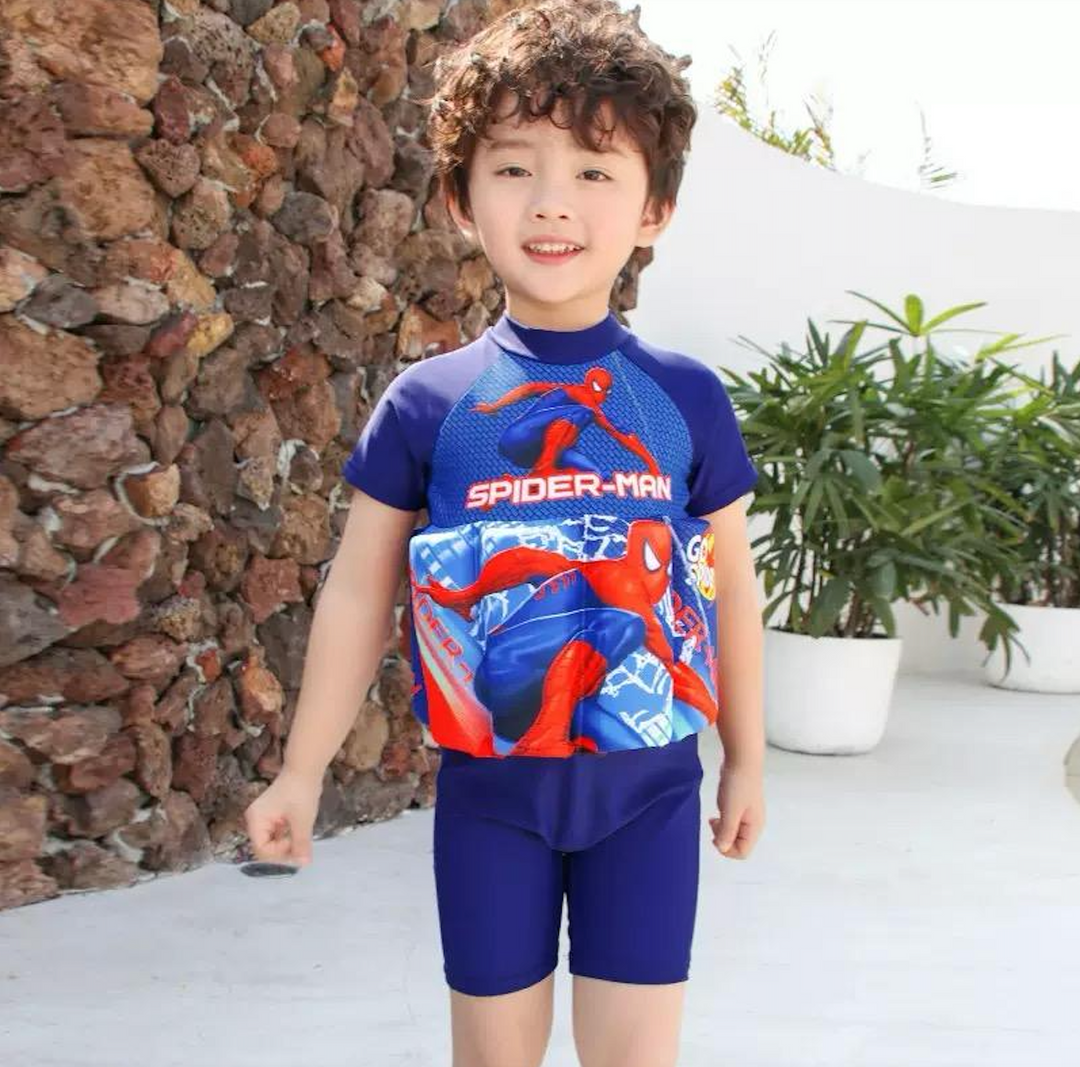 Toddler swimwear: UV 50+ float vest with built-in shorts for ultimate sun safety.