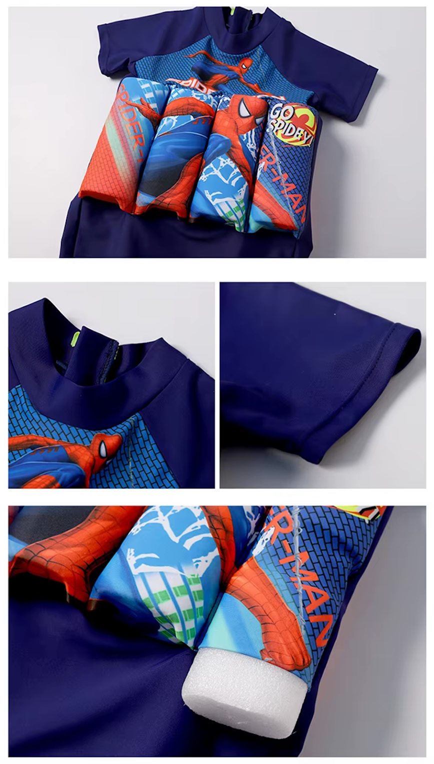 Adjustable kids' float vest for learning to swim, includes UV 50+ sun protection.
