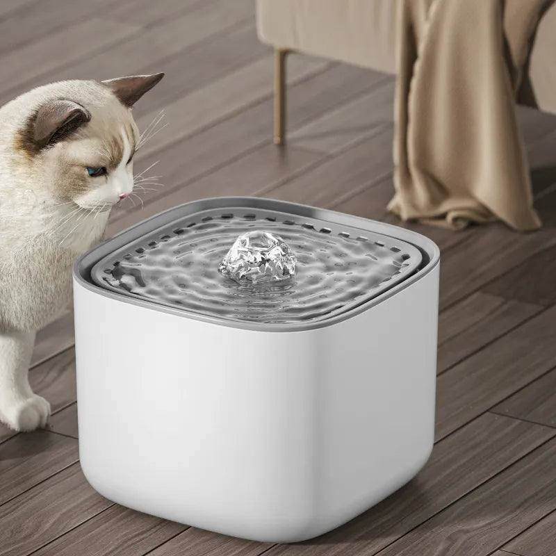 Automatic pet water dispenser (12.7 cup) with ultra-quiet pump, keeps cats & dogs hydrated effortlessly.