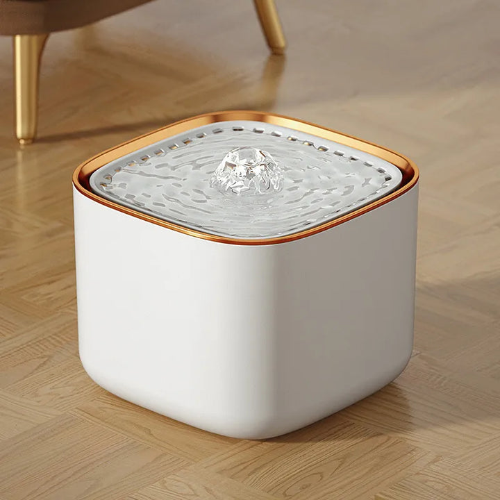 Modern automatic pet water fountain (12.7 cup) for cats & dogs, with quiet operation & water filtration.