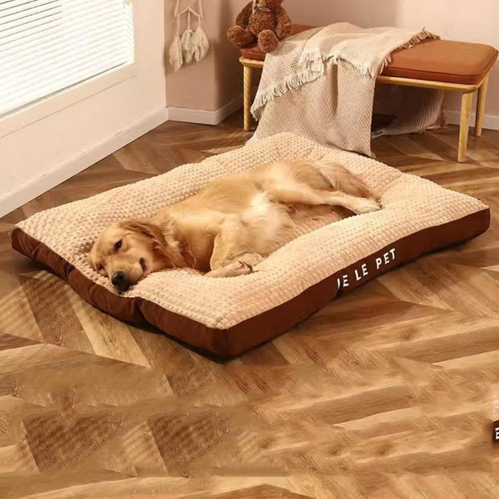 Ultra-soft fleece dog bed, gray, providing cozy comfort for small to large pets.